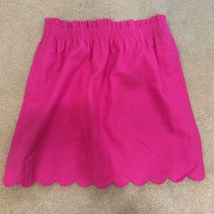 Jcrew hot pink scallop mini skirt